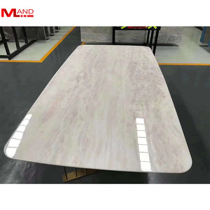 Đá Cẩm Thạch màu be đá lớn bàn tròn Đá Bàn cà phê Sản phẩm chế biến đá tùy chỉnh - Product Image 1