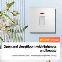 Interrupteur universel industriel intelligent JINMAI 20A IP66 étanche 250V PC à 1 voie avec panneau néon à montage mural pour usage domestique