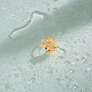 Bague <span class=keywords><strong>vintage</strong></span> en pierres précieuses, zircon, <span class=keywords><strong>coccinelle</strong></span>, plaqué or PVD, bijoux étanches en acier inoxydable, <span class=keywords><strong>accessoires</strong></span> Y1479 - Product Image 5
