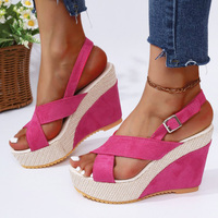 Sandalias de Plataforma con Tacón de Cuña para Mujer, Zapatos Casuales de Verano