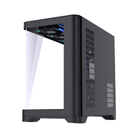 Lovingcool Design Phare Boîtier PC Noir pour Gamer, Tours et Boîtiers d'Ordinateur ATX avec Panneau en Verre Trempé Courbé