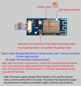 โมดูลไวไฟ Hot XY-WFPOW <span class=keywords><strong>sinilink</strong></span> สำหรับบ้านอัจฉริยะ ควบคุมผ่านแอปมือถือ ระบบโอเพ่นซอร์ส พร้อมแหล่งจ่ายไฟ - Product Image 3