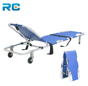 Camilla plegable de aluminio Premium de tendencia con ruedas, ligera, trasera ajustable y pliegue de 2 secciones para rescate de ambulancia - Product Image 5