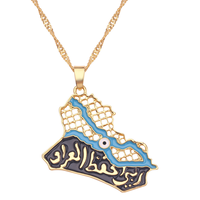 Meilleure vente carte du monde et drapeau national collier de bijoux créatifs vente en gros d'usine alliage pendentif carte du monde collier