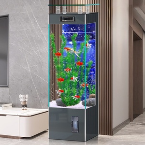 Aquarium vertical autoportant en verre ultra-clair pour salon, avec filtre arrière, en bois écologique, pour usage domestique, modèle 2026 - Product Image 2