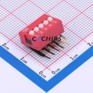 DA-05-R-T DIP Switch Switch Single Pole Single Throw 5 2.54mm 25mA - Product Image 1