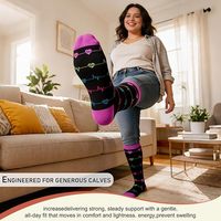 Chaussettes de compression extra larges pour hommes et femmes, taille plus, soutien gradué, chaussettes mi-hautes pour soulager les gonflements