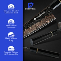 Couteau Kiritsuke de 5,5 pouces avec noyau en acier super japonais VG10, couteaux de cuisine professionnels en damas