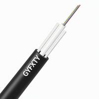 Cable de Fibra Óptica Aéreo Monomodo GYFXTY G652D de 1-24 Hilos, Autoportante con FRP y Cubierta de PE, Cable de Bajada para Red de Acceso FTTx