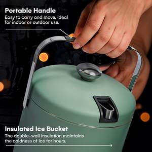 Seau à glace en métal isolé au design moderne pour une rétention de température optimale pour les fêtes d'anniversaire et les soirées cocktail - Product Image 6