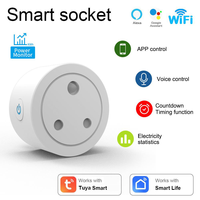Prise intelligente WiFi SIXWGH Tuya 10A pour l'Inde et l'Afrique du Sud, type D/M, 110V-220V, compatible Alexa et Google, avec minuterie et contrôle à distance