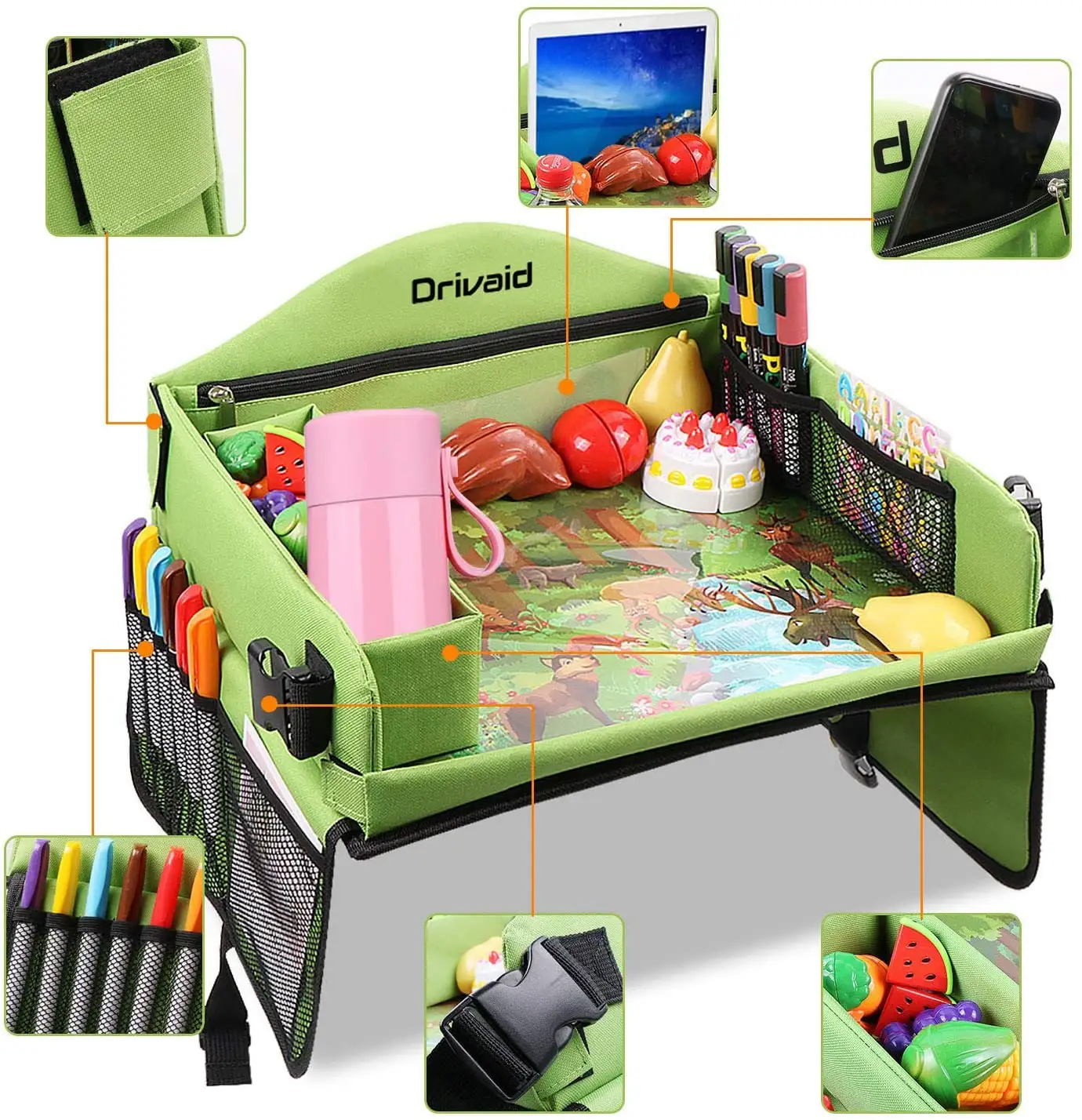 BSCIカスタムCar Seat Activity Snack Play Tray Desk Kids Travel Lap Tray