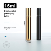 SUMEEAR Atomizadores de Perfume de Vidrio Electrochapado UV de 15ml (Dorado/Plateado/Negro) con Pulverización Fina, Antiderrames, Reutilizables, Esenciales para Viaje
