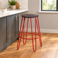 Tabourets de bar modernes, simples, créatifs, empilables, écologiques, petits, sans dossier, avec base en acier inoxydable pour bar à domicile, salle à manger, salon