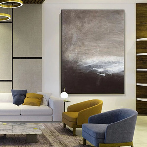 Màu xám quá khổ vẽ tay tường nghệ thuật trừu tượng tác phẩm nghệ thuật trừu tượng thủ công 100% lớn trừu tượng - Product Image 5