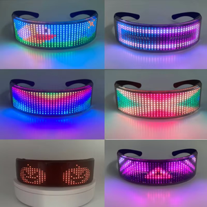 Vente chaude <span class=keywords><strong>LED</strong></span> Lunettes Light-Up EL Wire Neon Rave Glowing Scary Shades pour Halloween Party Masques - Product Image 6
