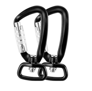 Vente en gros de nouveaux styles de crochet rotatif d'escalade en aluminium crochet pince en forme de D en métal noir mousqueton pivotant - Product Image 5