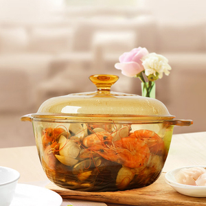 मुफ्त शिपिंग 2.5l बोरोस्सिलिकेट ग्लास बर्तन के लिए ढक्कन के साथ बर्तन स्टू बर्तन - Product Image 2