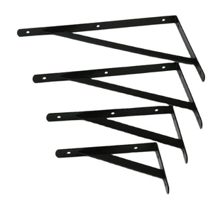 Nhà Máy Giá thấp bán buôn thép lớp phủ điện tam giác chân đế màu đen nổi Kệ hỗ trợ thép tường chân đế - Product Image 1