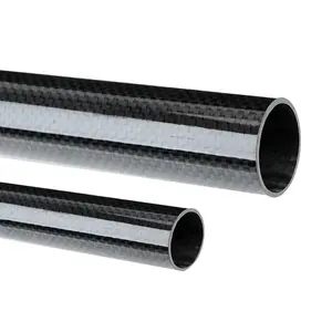Twill Pattern Roll Wrapped Matte Or Glossy Carbon Fiber Tube