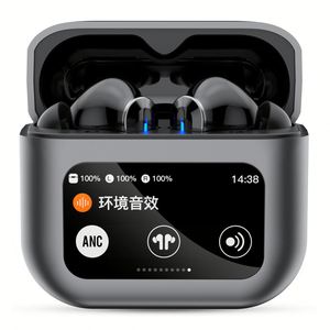 Auriculares inalámbricos con cancelación activa <span class=keywords><strong>de</strong></span> ruido, auriculares con pantalla táctil LCD a todo color, con música, juegos y películas, <span class=keywords><strong>tres</strong></span> modos <span class=keywords><strong>de</strong></span> escena, para el teléfono móvil - Product Image 1