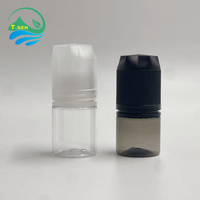 Botol Plastik PET Transparan Hitam Kustom untuk Cairan Esensial, Minyak, Jus 15ml V3 Botol Pipet Tekan dengan Tutup Berbentuk Bintang Pipih