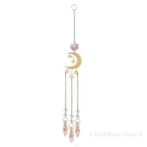 Đá Quý Tự Nhiên Pha Lê Suncatcher Mặt Trời Vàng Cái Định Pha Lê Treo Trang Trí