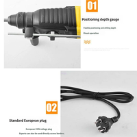 Marteau perforateur rotatif sans fil 3-en-1 léger, perceuse à percussion et marteau démolisseur pour la maison et l'industrie
