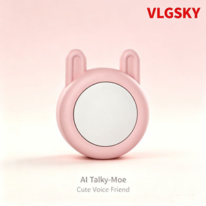 Robot de Compañía Suave VLGSKY AI Talky-Moe con Forma de Conejo Rosa, Control por Voz, Pantalla TFT y Asistente Personal - Product Image 2