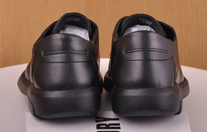 Chaussures en cuir décontractées pour hommes grandes tailles, en cuir véritable de première qualité, semelle souple et confortable, légèrement rehaussées, à lacets, polyvalentes, simples, hiver, avec bouton - Product Image 4