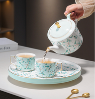 Service à thé en céramique de luxe - Cadeau de mariage et de pendaison de crémaillère - Style luxe léger - Ensembles pour le thé et le café