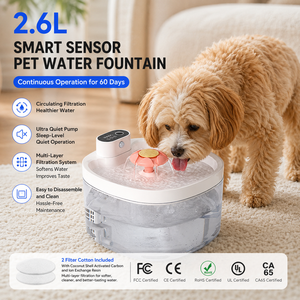 <span class=keywords><strong>Bebedero</strong></span> para <span class=keywords><strong>Gatos</strong></span> con Capacidad de 2.6L, Funciona con Batería de 4000mAh, Inalámbrico, Dispensador de Agua para Mascotas con Forma de <span class=keywords><strong>Flor</strong></span>, Sensor de Movimiento Inteligente, <span class=keywords><strong>Bebedero</strong></span> para Perros - Product Image 1