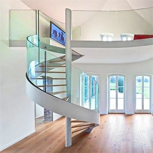 Alta calidad pequeño espacio barandilla <span class=keywords><strong>de</strong></span> vidrio <span class=keywords><strong>de</strong></span> <span class=keywords><strong>diseño</strong></span> hierro escalera en espiral para escalera interior - Product Image 5