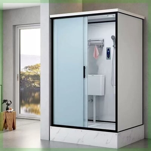 Modular kamar mandi Pod luar ruangan <span class=keywords><strong>Shower</strong></span> kapsul kamar mandi dan Toilet wadah Set kaca - Product Image 1