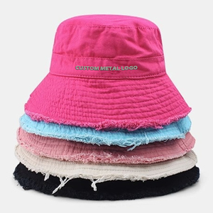 Femmes printemps été lavage à l'eau grand avant-toit vacances seau chapeaux <span class=keywords><strong>fourrure</strong></span> bord suspendu corde Protection solaire seau chapeaux - Product Image 1