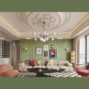 Moldura de Poliuretano Resistente a las Manchas OR-7453, Elegante Adorno Floral Decorativo para Exteriores y Villas - Product Image 2