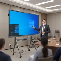 Tableau numérique interactif intelligent de 86 pouces, écran plat LED, support mobile, tableau blanc interactif 20 points, 4K, 1 an de garantie