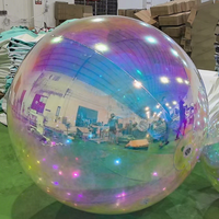 Décoration d'événement géante Sphère flottante en PVC Ballon réfléchissant Disco Ballon miroir gonflable brillant