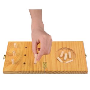 Papan tempel kayu 9 lubang, untuk terapi pekerjaan, meningkatkan kecocokan jari, tes keterampilan <span class=keywords><strong>Motor</strong></span> halus, Kit tes papan pasak sembilan lubang - Product Image 1