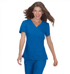 Nouvelles tenues d'infirmières en jersey de coton respirant et tendance pour femmes, avec logo personnalisé, ensemble d'hôpital d'été, charmant, OEM - Product Image 3