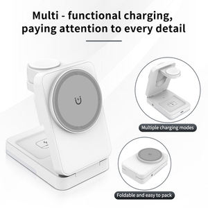 Prezzo di fabbrica pieghevole telefono Smart Watch caricatore per auricolari supporto <span class=keywords><strong>3</strong></span> in 1 caricatore da tavolo 15W portatile da viaggio Wireless supporto per caricabatterie - Product Image 4