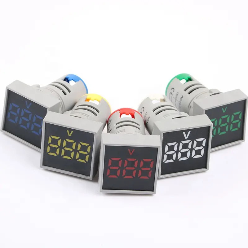 Square shape AC Digital Voltmeter 22mm 20-500V mini LED Indicator Panel Light