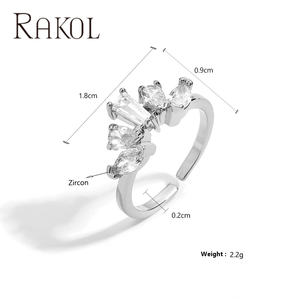 Rakol RP5405 Boutique Simple Fashion Zirconia Open <b>Ring</b> Jewelry - Product Image 6
