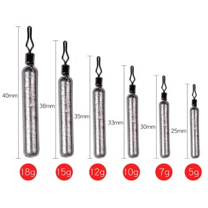 LUSHAZER Plomos de Pesca 5g 7g 10g 12g 15g 17g, Plomada Cilíndrica para Drop Shot con Eslabón Giratorio, Accesorios para Montajes de Pesca - Product Image 5