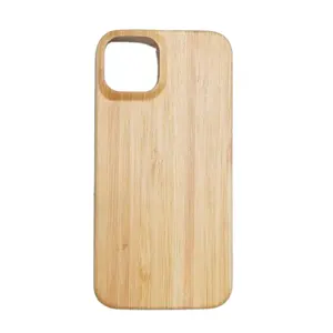 Coque de téléphone portable de bonne qualité en bois (bambou) et matériaux d'aviation high-tech solides et légers pour iphone 14 pro max