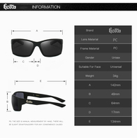Lunettes de soleil de sport polarisées UV400 de haute qualité GCOTX 2026, monture intégrale en plastique, unisexe, noires, carrées, de marque, pour la mode et la moto