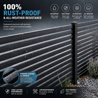 Panneaux de clôture en aluminium modernes à lames horizontales, clôture en métal à lattes pour résidentiel et jardin