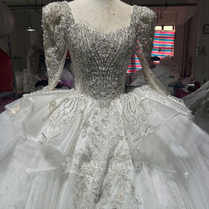 Wx114 <b>Wedding</b> Dresses Bridal Ball Gowns Luxury Design Lace Sparkly Rhinestones For Brides Customize Size Jancember - Product Image 5