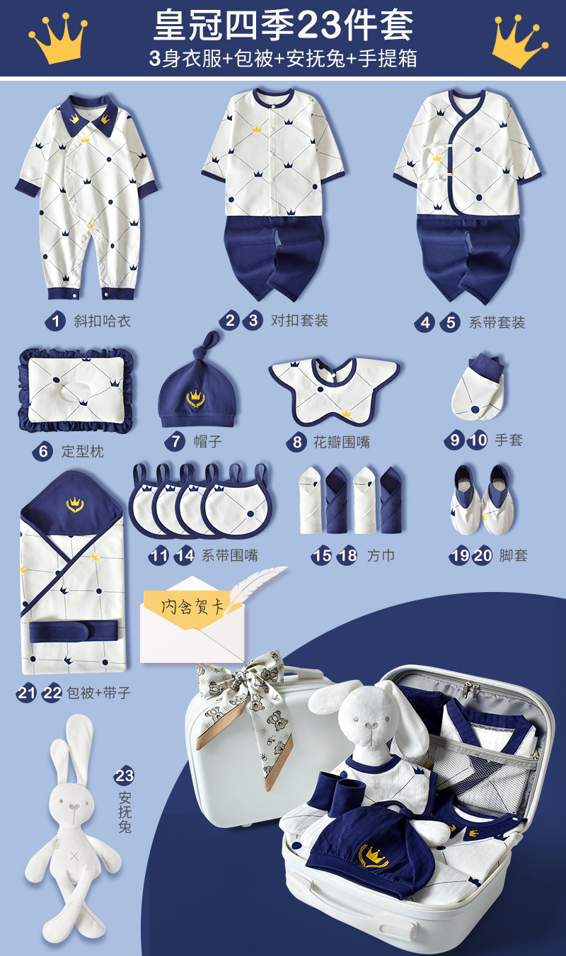 Corona quattro stagioni-set di 23 pezzi blu [valigia]