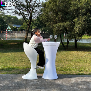 LEDA Une mini barre de taille ronde au néon dans l'atmosphère, comptoir de bar extérieur étanche en plastique pour jardin mariage hôtel Led - Product Image 3